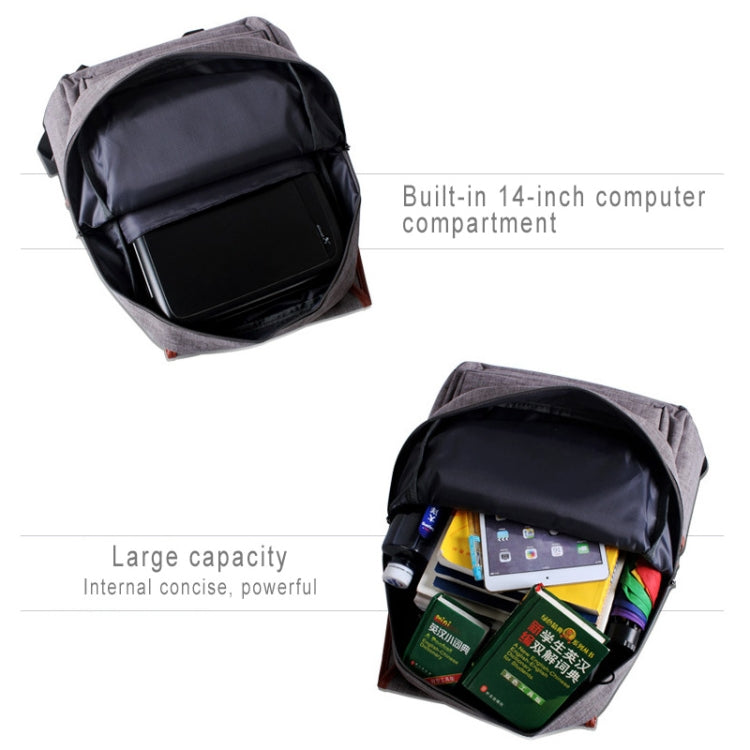 Universal Multi-Function Canvas Cloth Laptop Computer Shoulders Bag Business Backpack Students Bag, Size: 42x29x11cm, For 14 inch and Below Macbook, Samsung, Lenovo, Sony, DELL Alienware, CHUWI, ASUS, HP
