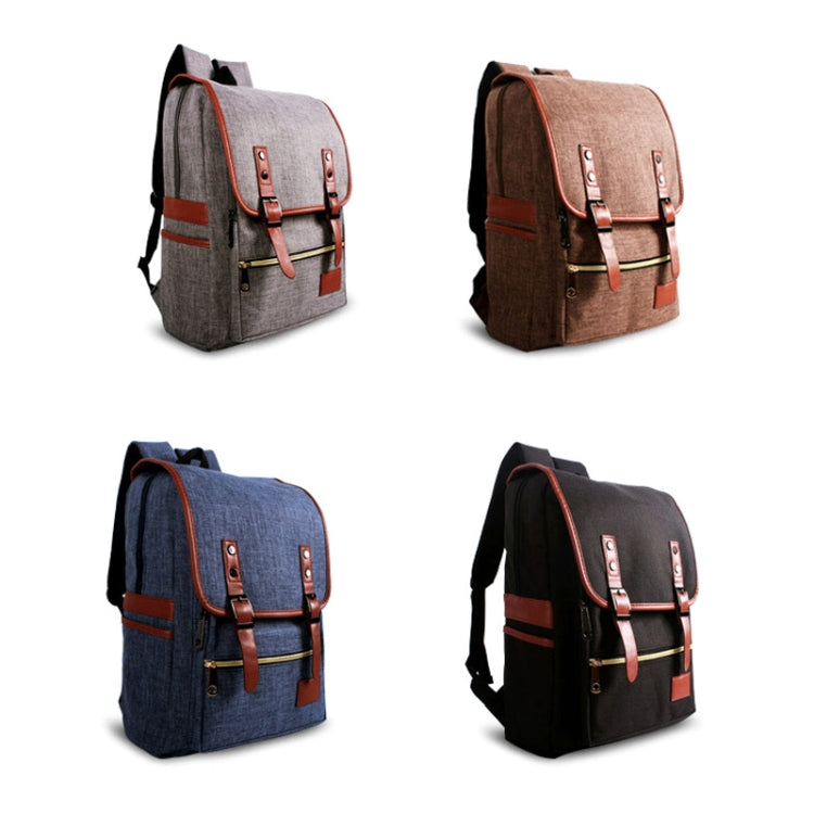 Universal Multi-Function Canvas Cloth Laptop Computer Shoulders Bag Business Backpack Students Bag, Size: 42x29x11cm, For 14 inch and Below Macbook, Samsung, Lenovo, Sony, DELL Alienware, CHUWI, ASUS, HP