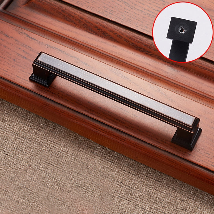 2 PCS 6609-128 Zinc Alloy Cabinet Wardrobe Drawer Door Handle, Hole Spacing: 128mm (Blackening Red Bronze)