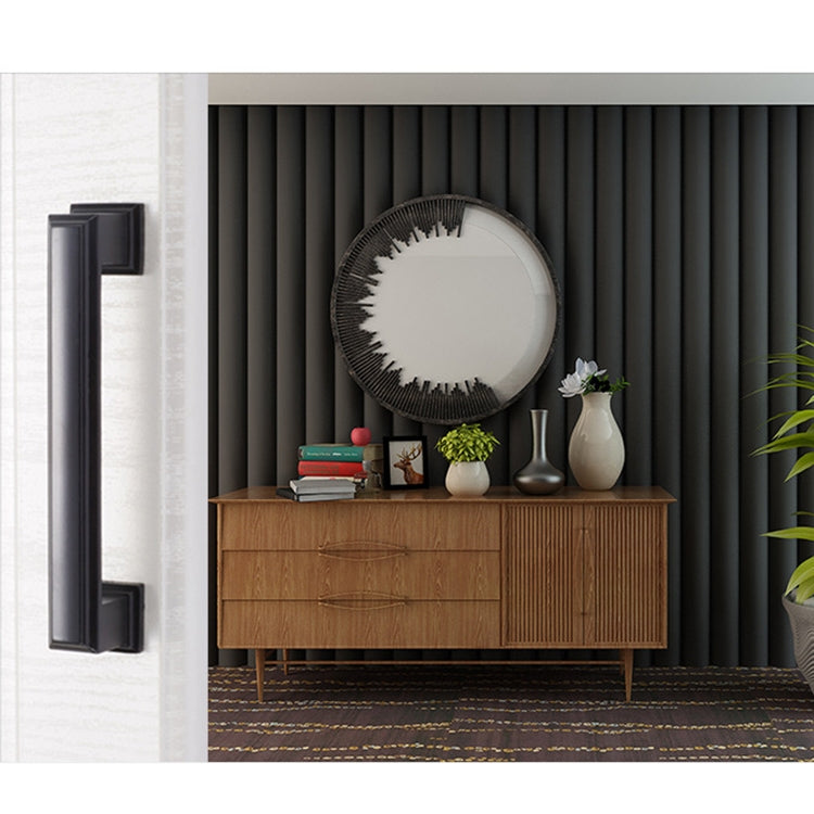 2 PCS 6609-128 Zinc Alloy Cabinet Wardrobe Drawer Door Handle, Hole Spacing: 128mm (Matte Black)