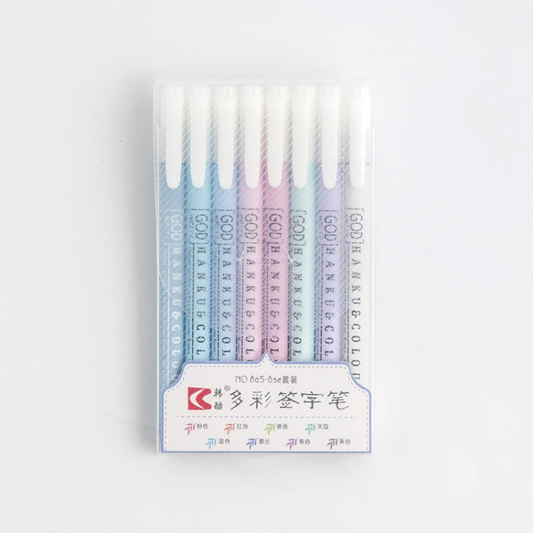 8 in 1 8 Color Signature Pen Set School Stationery Office Supply