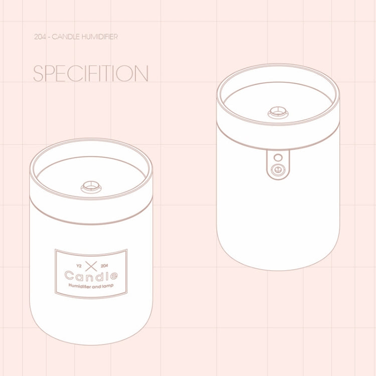 3life-204 1.5W Candle USB Desk Humidifier Diffuser Aroma Mist Nebulizer with LED Night Light for Office, Home Bedroom, Capacity: 220ml, DC 5V