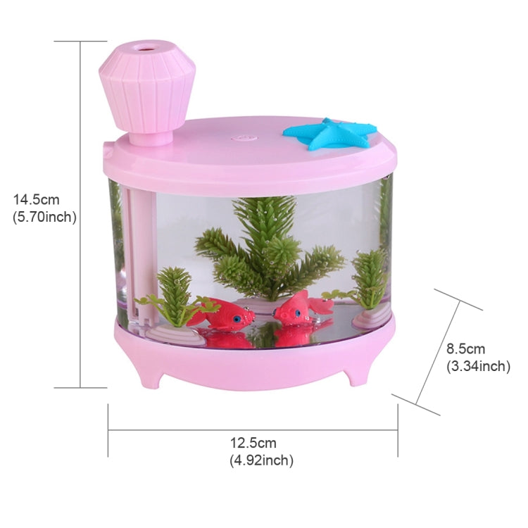 460ML Fish Tank Style Ultrasonic Aromatherapy Air Purifier Humidifier USB Atomizer with LED Night Light