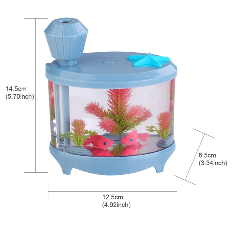 460ML Fish Tank Style Ultrasonic Aromatherapy Air Purifier Humidifier USB Atomizer with LED Night Light