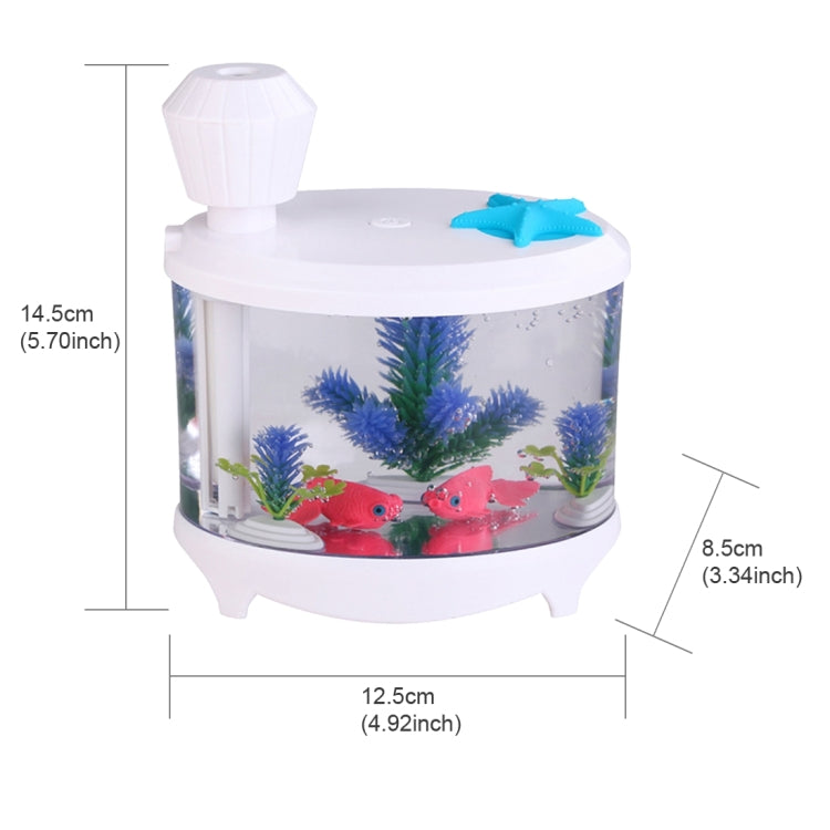 460ML Fish Tank Style Ultrasonic Aromatherapy Air Purifier Humidifier USB Atomizer with LED Night Light