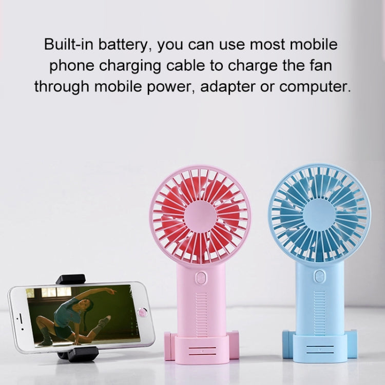 F02 Multi-function Portable Adjustable Mini USB Charging Phone Holder Handheld Small Fan with 3 Speed Control