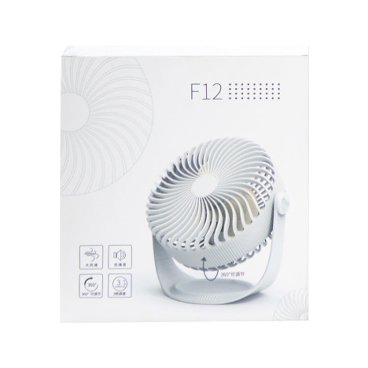 F12 Portable Rotatable USB Charging Stripe Desktop Fan with 3 Speed Control
