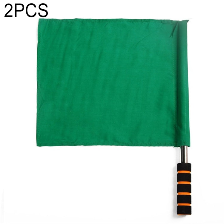 2 PCS Stainless Steel Flagpole Referee Flag Track and Field Competition Signal Flag