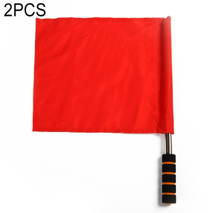 2 PCS Stainless Steel Flagpole Referee Flag Track and Field Competition Signal Flag