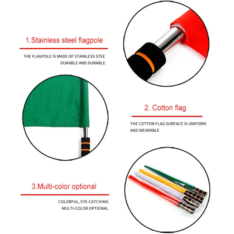 2 PCS Stainless Steel Flagpole Referee Flag Track and Field Competition Signal Flag