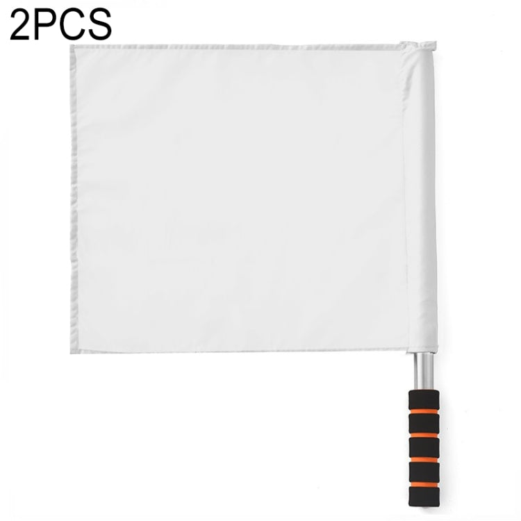 2 PCS Stainless Steel Flagpole Referee Flag Track and Field Competition Signal Flag
