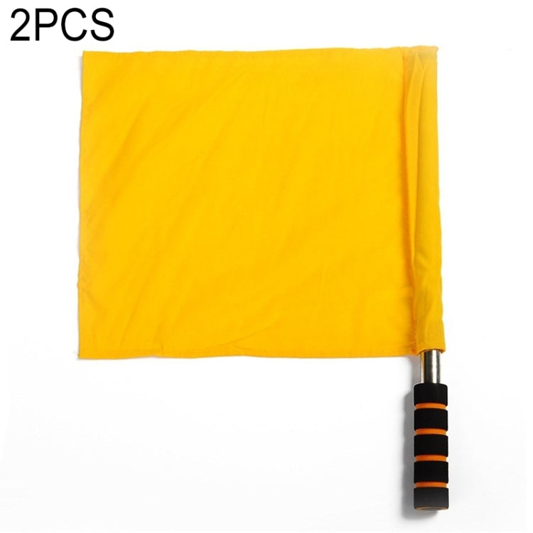 2 PCS Stainless Steel Flagpole Referee Flag Track and Field Competition Signal Flag