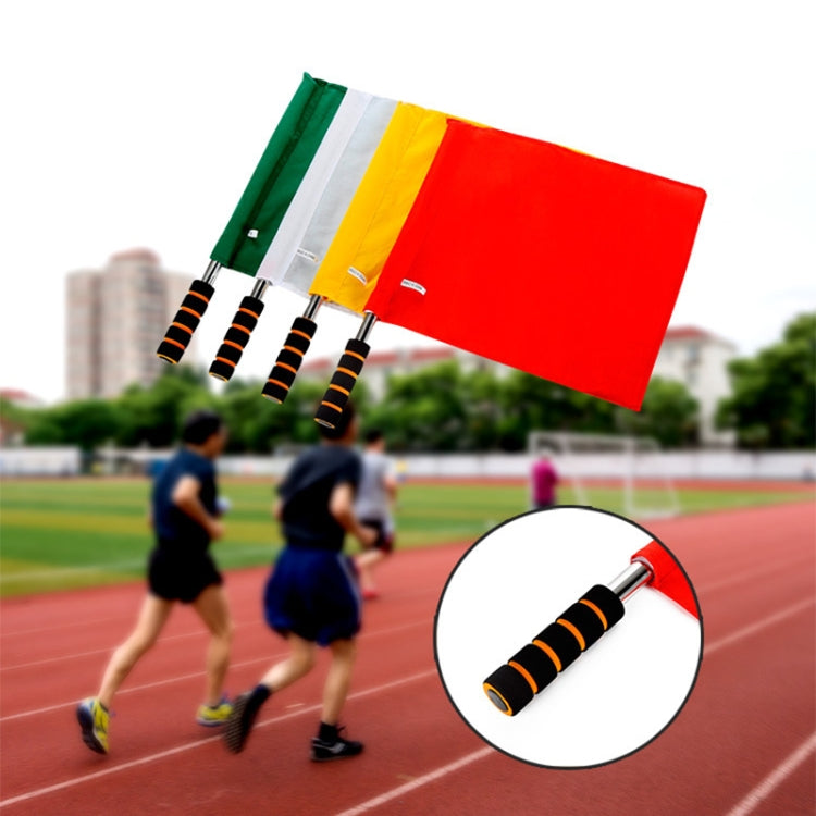 2 PCS Stainless Steel Flagpole Referee Flag Track and Field Competition Signal Flag