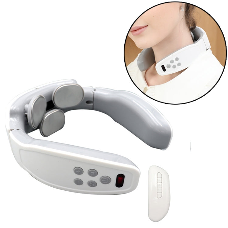 Rechargeable Household Electric Pulse Shock Neck Massager Heating Intelligent Body Massager, Remote Control