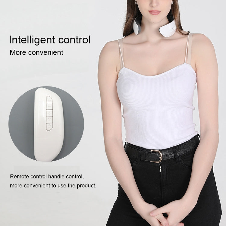 Rechargeable Household Electric Pulse Shock Neck Massager Heating Intelligent Body Massager, Remote Control