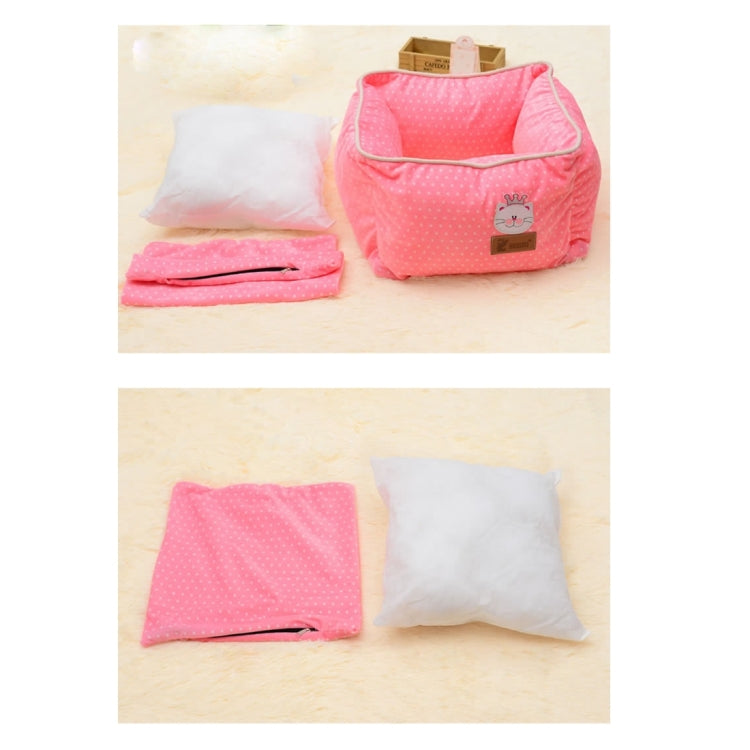 Fully Washable Square Soft Pet House Nest, Outside Size: 43.0 x 43.0cm, Inside Size: 33.0 x 33.0cm