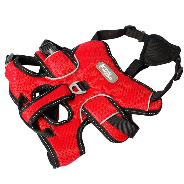 Tuffhound 1617S Adjustable Dog Harness Lead Leash Collar Belt,Size:L, (56-68)+(52-76)cm (Red)