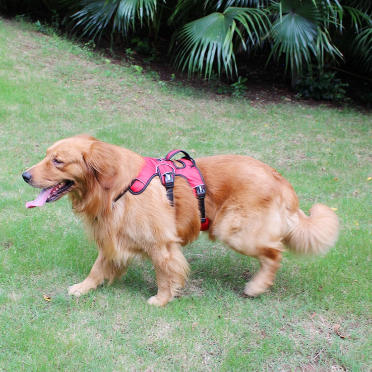 Tuffhound 1617S Adjustable Dog Harness Lead Leash Collar Belt,Size:L, (56-68)+(52-76)cm (Red)