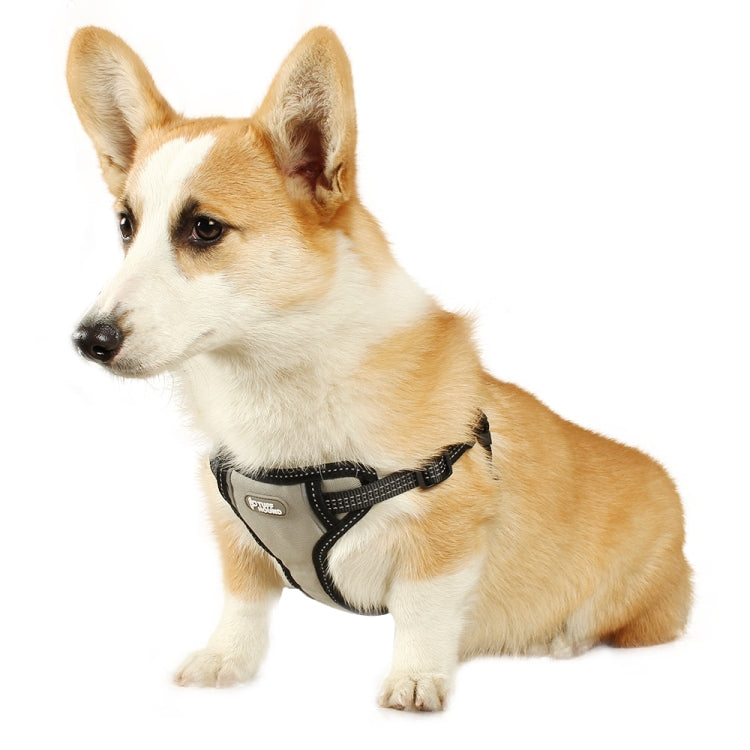 Tuffhound 1619 Adjustable Dog Harness Lead Leash Collar Belt,Size:M, 2x(50-73)cm(Grey)