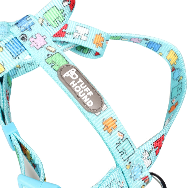 Tuffhound 1634 Adjustable Dog Harness Lead Leash Collar Belt,Size:M, 2x(35-58)x(42-70)cm (Blue)