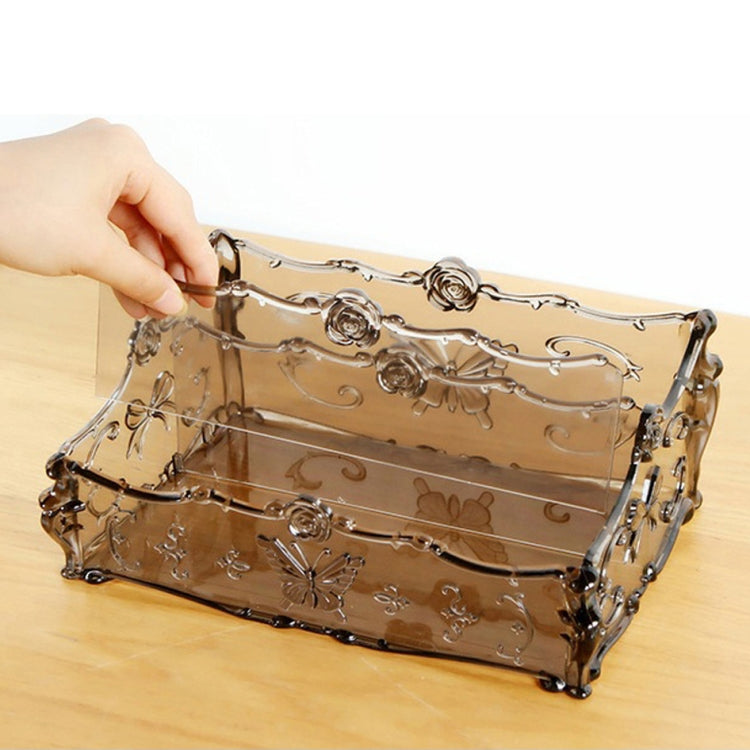European Style Dresser Plastic Transparent Detachable Beauty Makeup Tools Shelf Storage Box, Size: 25.5*17*10cm