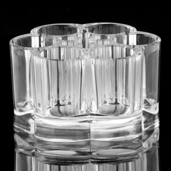 2 PCS Modern Simple Plum-shaped Plastic Crystal Transparent Beauty Makeup Tools Shelf Storage Box, Size: 9.2*6cm