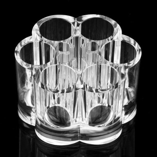 2 PCS Modern Simple Plum-shaped Plastic Crystal Transparent Beauty Makeup Tools Shelf Storage Box, Size: 9.2*6cm