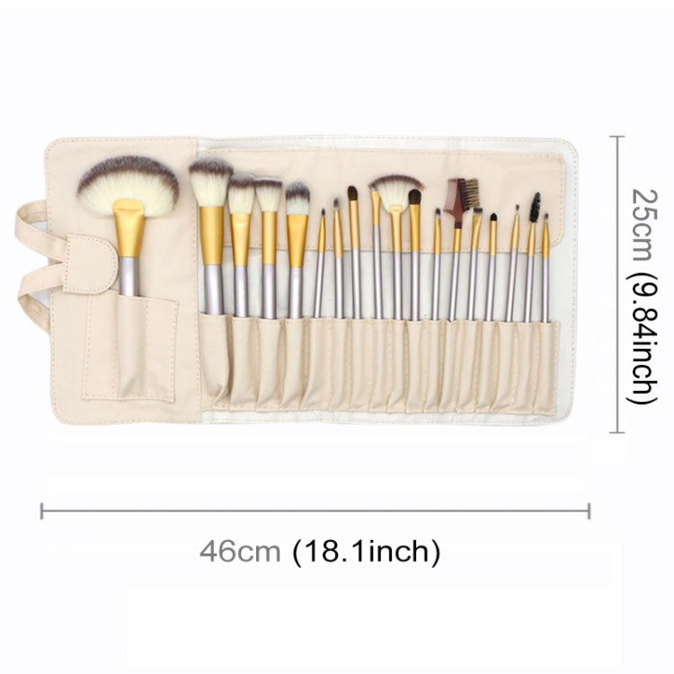 18 PCS High-grade Beige Beauty Makeup Brushes Tools Kit, Size: 25*46cm