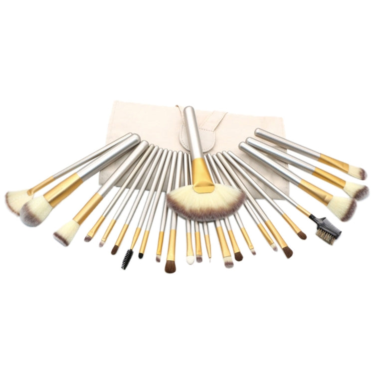 24 PCS High-grade Beige Beauty Makeup Brushes Tools Kit, Size: 25.4*52.6cm