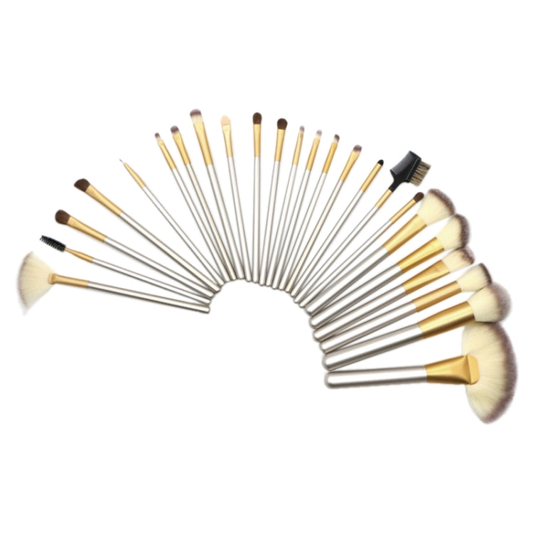 24 PCS High-grade Beige Beauty Makeup Brushes Tools Kit, Size: 25.4*52.6cm
