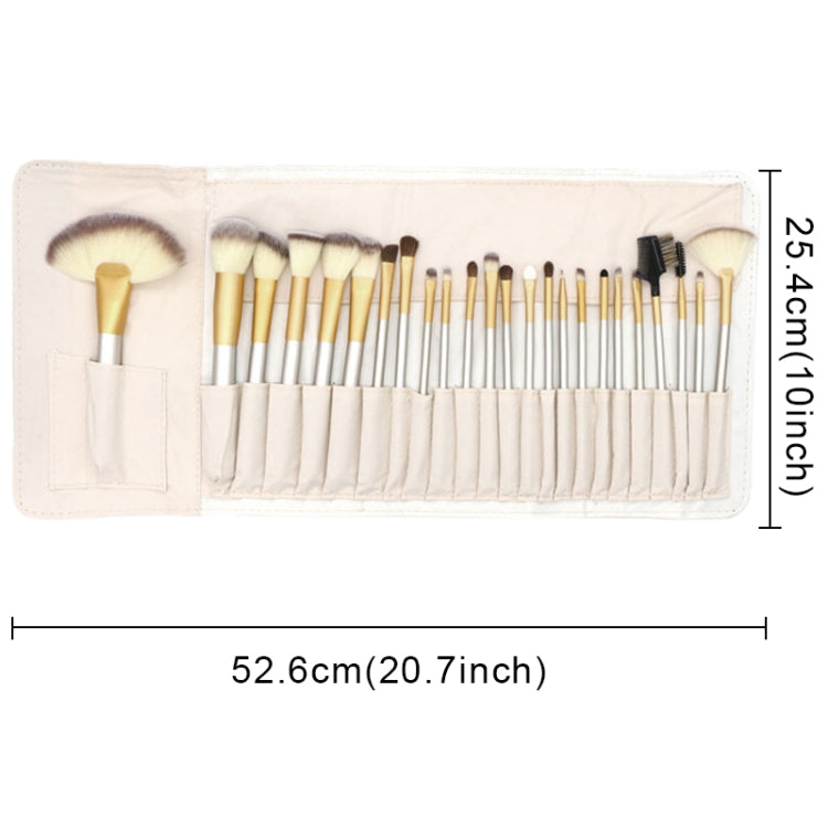 24 PCS High-grade Beige Beauty Makeup Brushes Tools Kit, Size: 25.4*52.6cm