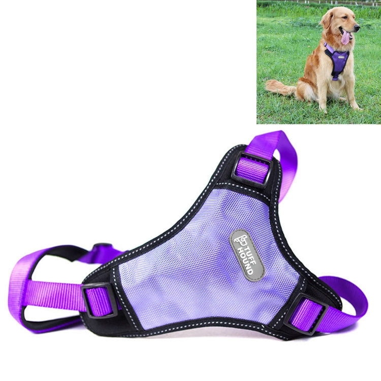 Tuffhound 1639 Dog Harness Lead Leash Collar Belt,Size:M, 2x(40-62;54-75)cm (Purple)