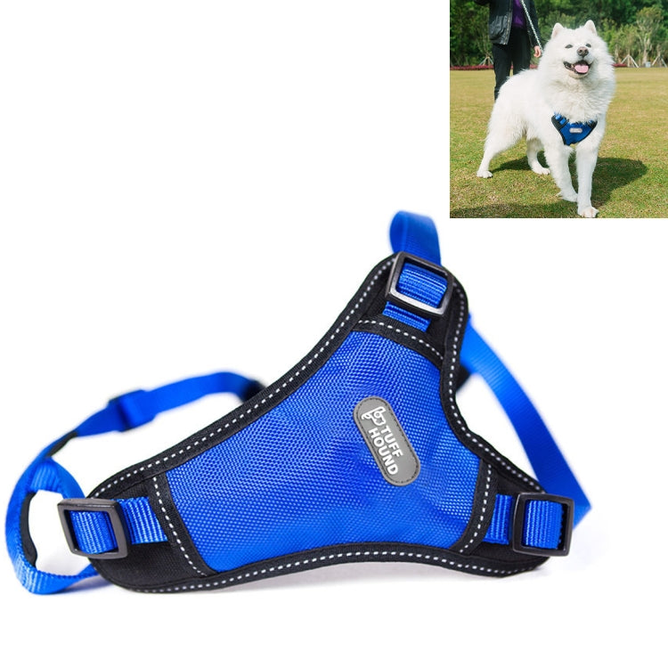 Tuffhound 1639 Dog Harness Lead Leash Collar Belt,Size:L, 2.5x(47-72;70-86)cm (Blue)