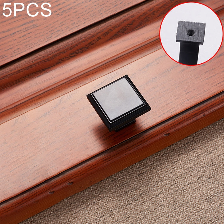 5 PCS 6609 Single Hole Zinc Alloy Cabinet Wardrobe Drawer Door Handle (Matte Black)