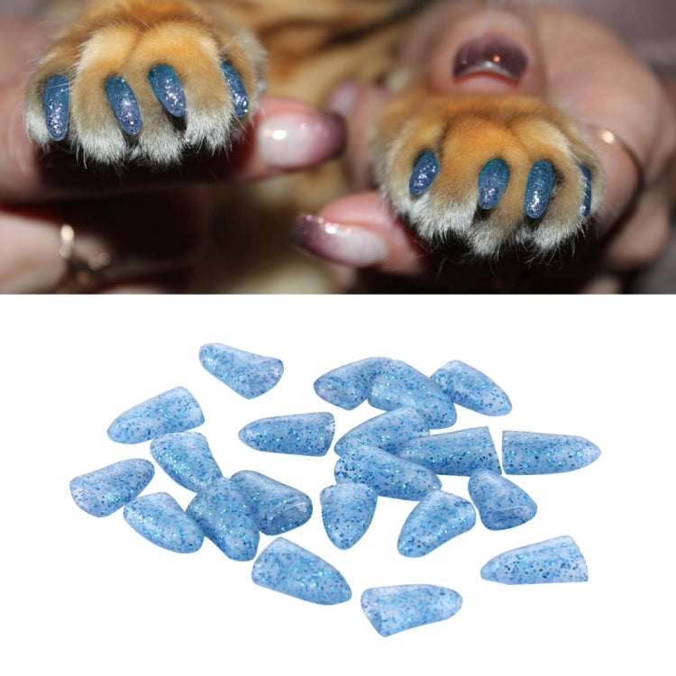 20 PCS Decorative Glitter Powder Furniture Protecting Pet Nail Covers, Size: L (for 7.5-10kg Pets)