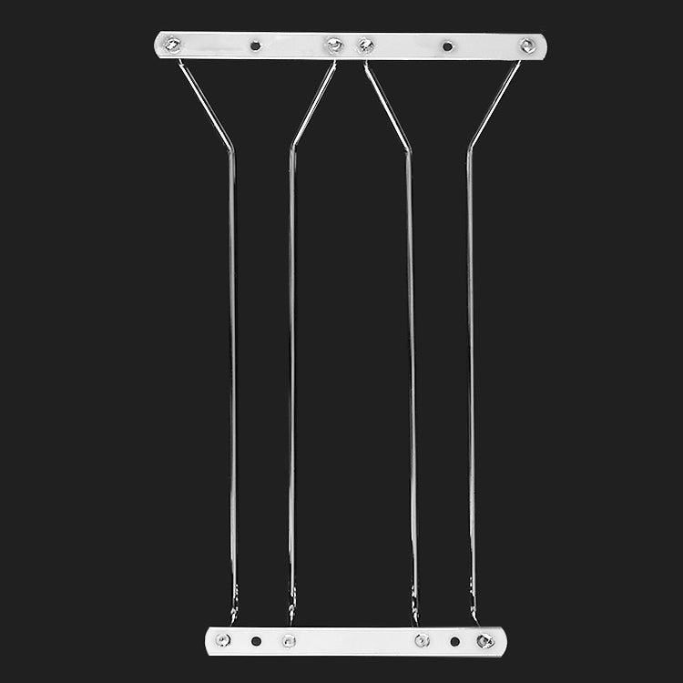 MICLAN Double Row Stainless Steel Hanging Wine Glass Holder, Size: 34*21.8*11.6cm