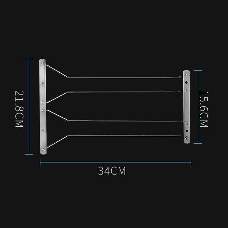 MICLAN Double Row Stainless Steel Hanging Wine Glass Holder, Size: 34*21.8*11.6cm