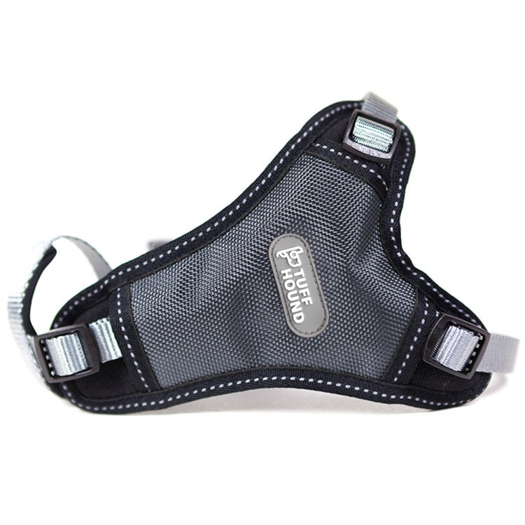 Tuffhound 1639 Dog Harness Lead Leash Collar Belt,Size:S, 1.5x(33-52;42-54)cm (Black Grey)