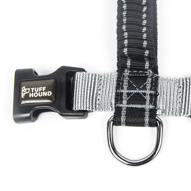 Tuffhound 1639 Dog Harness Lead Leash Collar Belt,Size:S, 1.5x(33-52;42-54)cm (Black Grey)