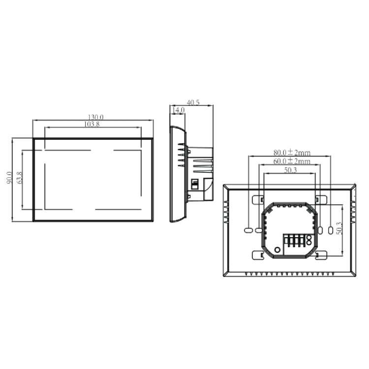 BHT-8000-GALW-SS Brushed Stainless Steel Mirror Control Water Heating Energy-saving and Environmentally-friendly Smart Home Negative Display LCD Screen Round Room Thermostat with WiFi