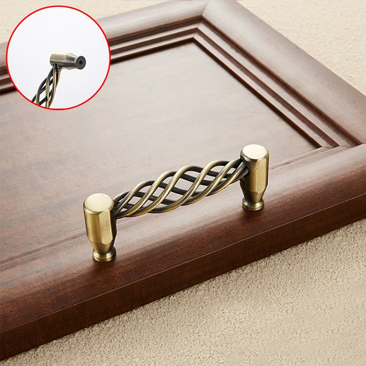 3 PCS 6101-96 Classic Birdcage Shape Iron Cabinet Wardrobe Drawer Door Handle, Hole Spacing: 96mm (Bronze)
