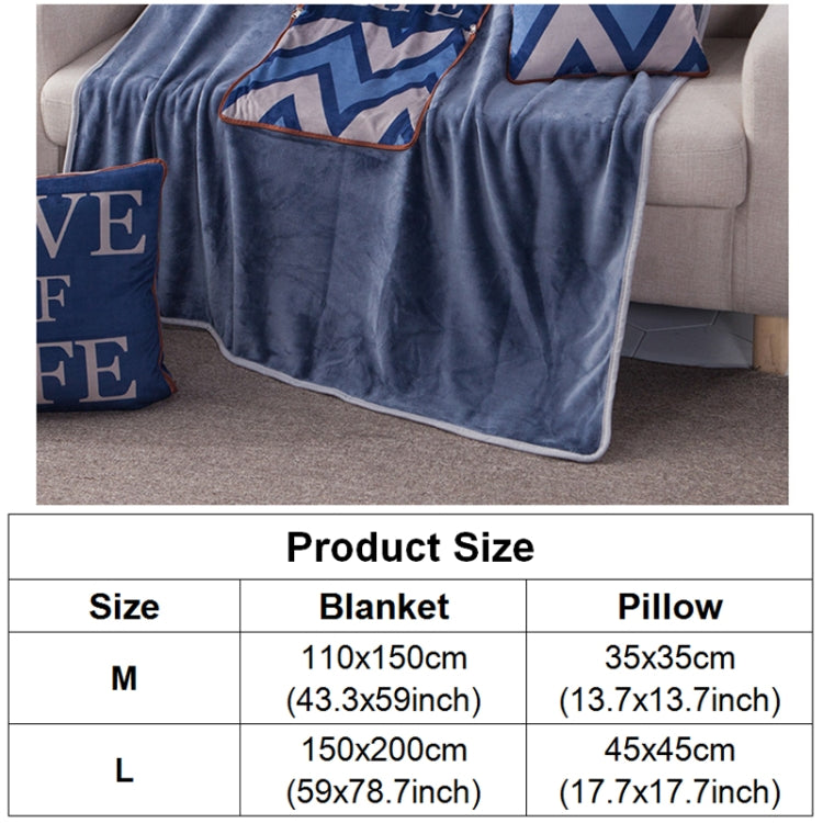 Yellow Hello Pattern Multifunctional Plush Blanket Square Pillow Quilt Office Car Pillow Cushion, Size : M