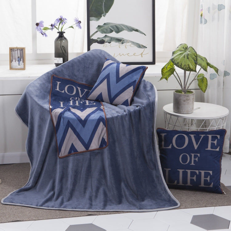 Love Of Life Pattern Multifunctional Plush Blanket Square Pillow Quilt Office Car Pillow Cushion, Size : M