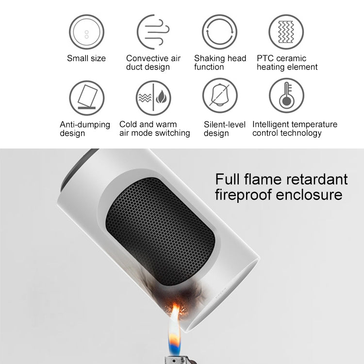 Mini Household Office Shaking Head Desktop Radiator Warmer Electric Heater Warm Air Blower (Black)