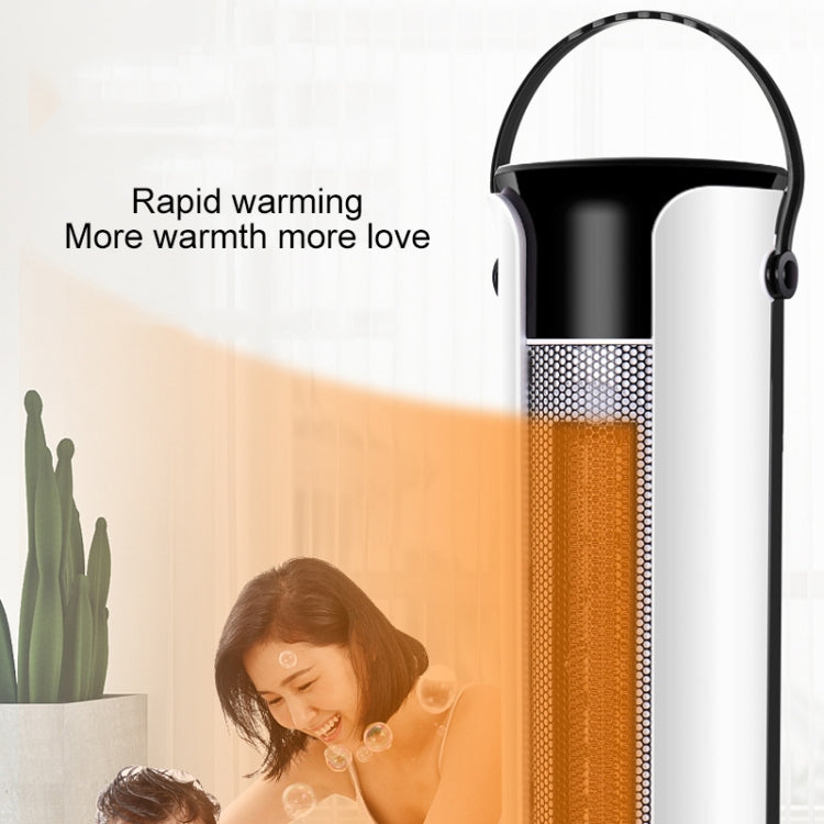 Household Shaking Head Vertical Tower Fan Radiator Warmer Electric Heater Warm Air Blower, Manual Version (White)