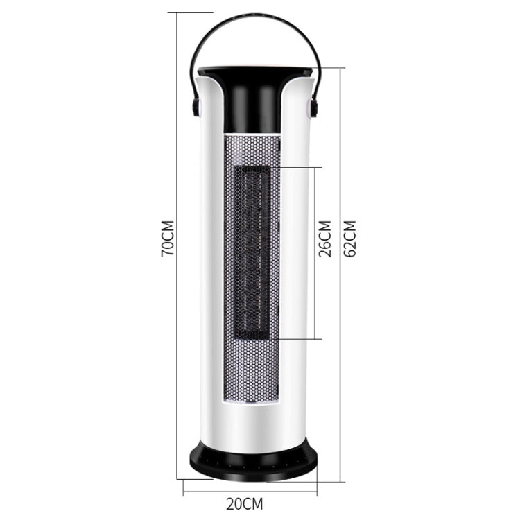 Household Shaking Head Vertical Tower Fan Radiator Warmer Electric Heater Warm Air Blower, Manual Version (White)