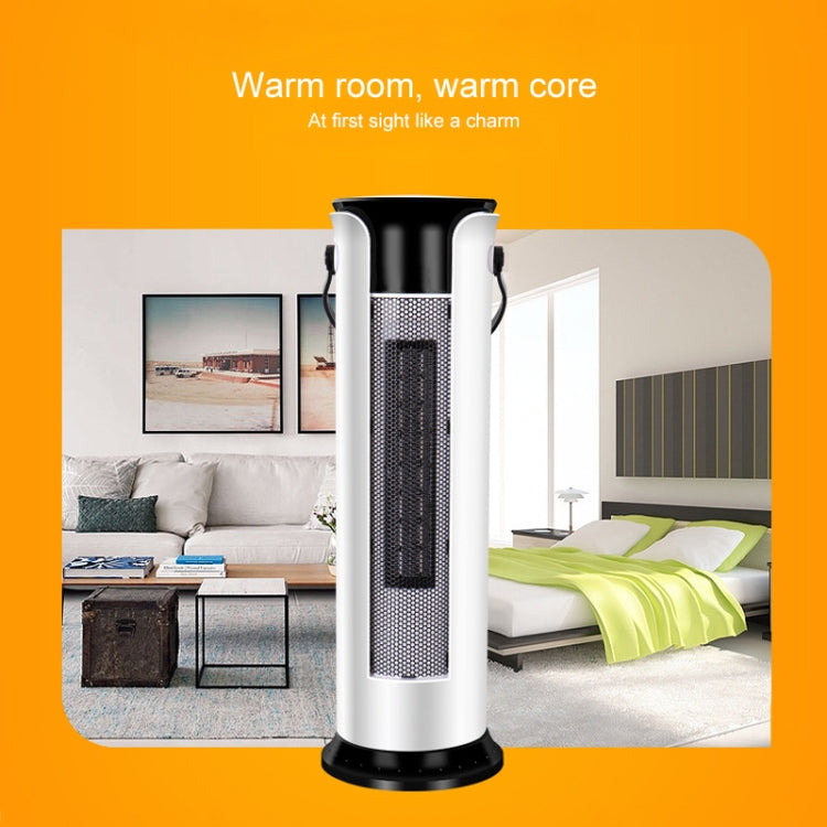 Household Shaking Head Vertical Tower Fan Radiator Warmer Electric Heater Warm Air Blower, Manual Version (White)