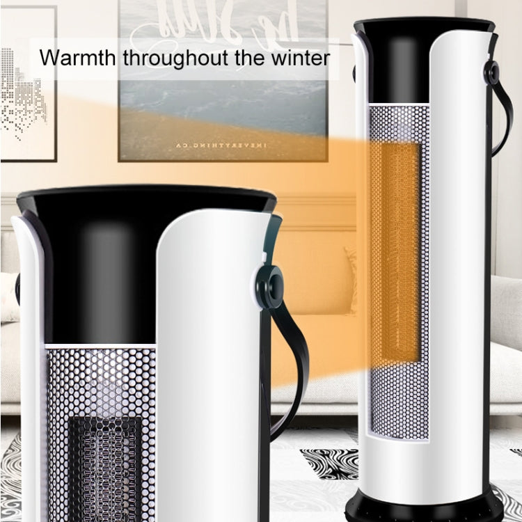 Household Shaking Head Vertical Tower Fan Radiator Warmer Electric Heater Warm Air Blower, Manual Version (White)