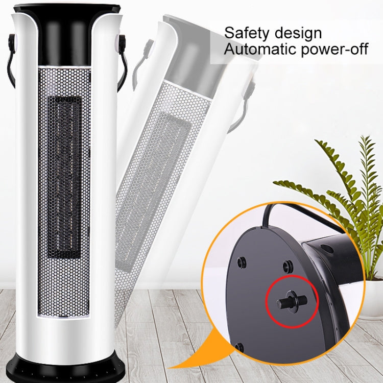 Household Shaking Head Vertical Tower Fan Radiator Warmer Electric Heater Warm Air Blower, Manual Version (White)