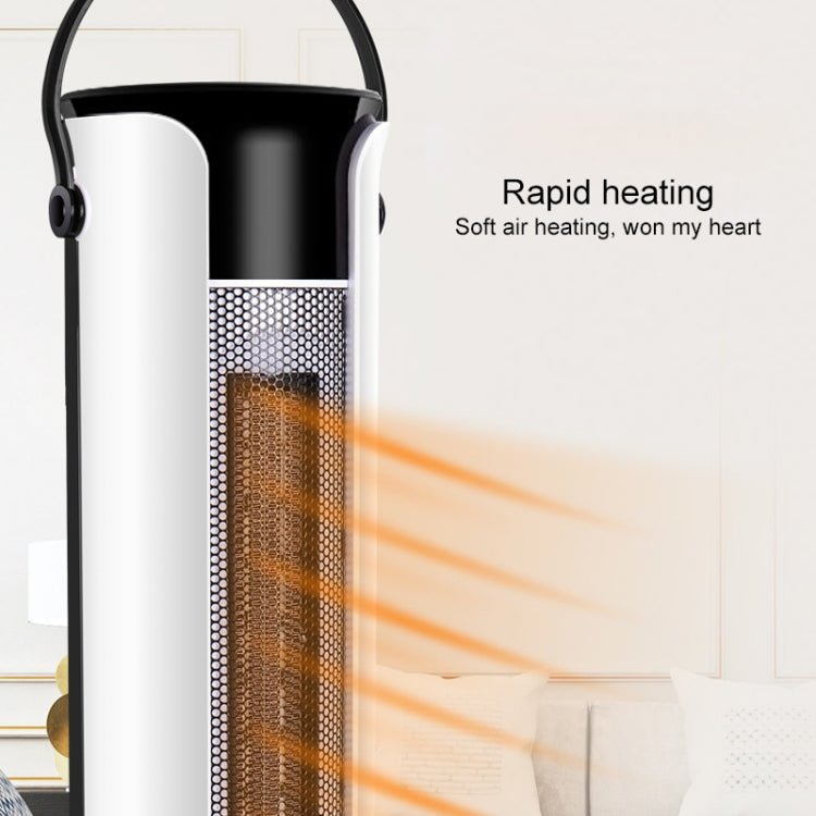 Household Shaking Head Vertical Tower Fan Radiator Warmer Electric Heater Warm Air Blower, Manual Version (White)